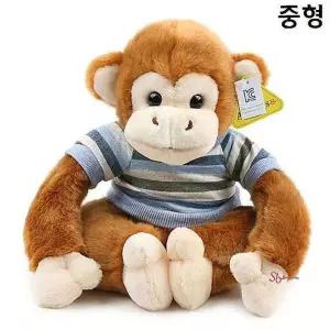 다크 원숭이 줄무니 인테리어 25cm 봉제인형 티셔츠cde490