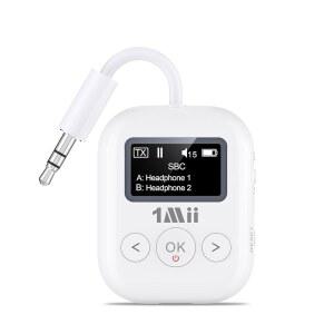 TV 홈 오디오, 디스플레이 화면용 1Mii Bluetooth 5.3 송신기 수신기, 헤드폰 2개용 3.5mm AUX 어댑터, 스테레오용 aptX AD /LL /HD 프로젝터, PC, 자동차, CD 플레이어