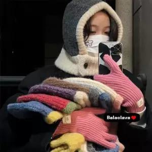 [룽스_65]단추 바라클라바 후드모자 후드모자 넥워머
