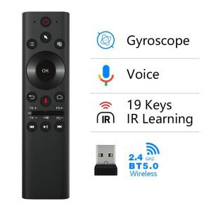무선 음성 리모컨 2.4G/BT5.0 USB 에어 플라이 마우스 6축 자이로스코프 스마트폰 노트북 TV용 입력 기능