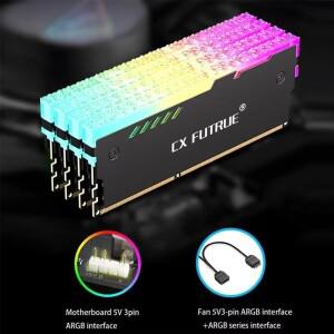 1pcs 2pcss CX FUTURE ARGB 메모리 냉각 조끼 DDR4 DDR5-블랙/화이트용 5V 3핀 RAM 방열판