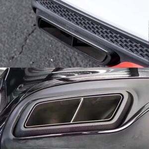 2014-2018 메르세데스 C-클래스 W205 AMG C63S 배기 파이프 노즐 팁용 AK 로고 카본 사각 머플러
