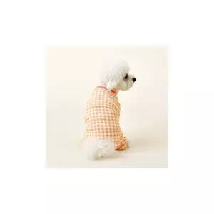 울리 고양이 강아지 옷 실내복 외출 산책 패션 체크 밴딩 올인원 MNS