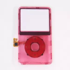 클릭휠과 버튼이 있는 클래식 투명 빨간색 플라스틱 전면 커버 페이스플레이트 하우징 케이스 iPod 6th