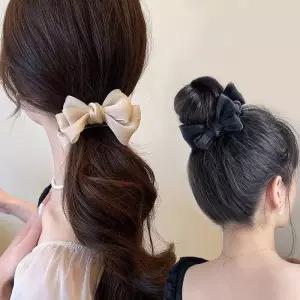 [룽스_65]묶음머리 예쁜 당고머리집게핀 리본 집게핀
