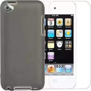 iPod Touch 4 케이스 화면 보호기와 호환되며 보호 슬림 플라스틱 충격 방지 커버 4세대 클리어 그레이