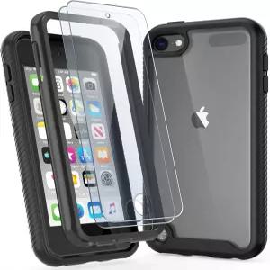 ULAK 2PCS HD 스크린 프로텍터가 장착된 iPod Touch 7/6/5세대 케이스와 호환되며 2인치 개의 투명 후면