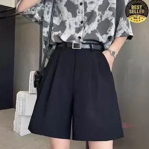 원픽마켓 뒷밴딩 세미와이드팬츠 정장 반바지 깔끔한opq698
