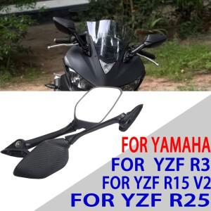 오토바이 액세서리 카본 파이버 패턴 백미러 사이드 미러 야마하 YZF R3 YZF R15 V2 YZF R25용