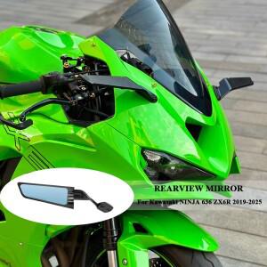 카와사키 닌자 636 ZX6R 2019-2025용 신형 오토바이 백미러 스텔스 스포츠 윙렛 미러 조절 가능 스텔스 미