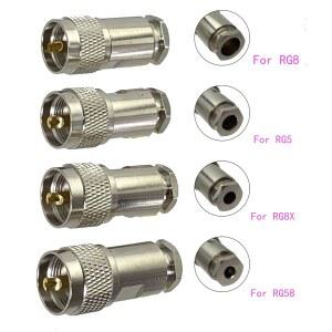 항공단자 1PCS UHF PL259 수 콘센트 클램프 / RG5 LMR400 RG8 동축 LMR240 RG8X 커넥터 RF RG142 와이어 RG6 RG58 LMR195