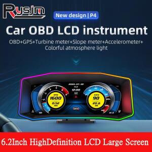 자동차 헤드업 디스플레이 OBD2 GPS 온보드 컴퓨터 스마트 HUD 게이지 디지털 속도계, RPM 수온 경사 계량