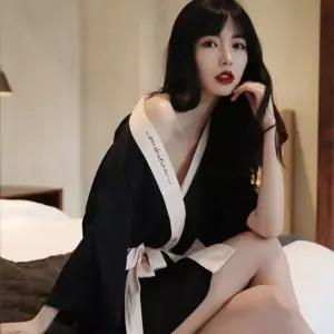여성 실크 로브로 골프가운 골프샤워가운 실크가운