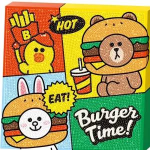 버거 보석십자수 25x25 라인프렌즈 타임