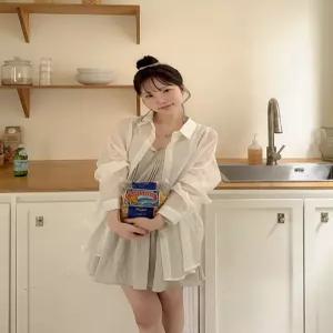 [엘루이즈][엘루이즈] [살안타템] 고베르 썸머 오버핏 시스루 셔츠 남방 (NAR0025)