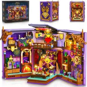 인순 업그레이드된 미스틱 디비네이션 북누크 빌딩 세트 충전식 조명 1447 PCS DIY 매직 블록 키트 홈 데코