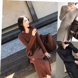 롱한 골지 원피스 니트 여성 예쁜 기장감 스타일