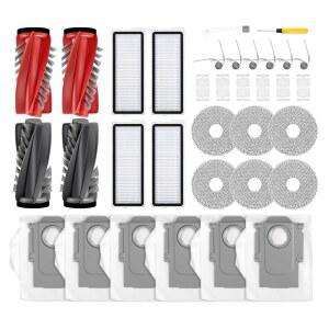 34 PCS 헤파 QREVO 먼지 정제 로봇 CURV 향기 ROBOROCK EDGE 봉투 S5X 2개 브러시 패드 QREVO 4개 6개 청소기 메인 액세서리 걸레 S5V 사이드 필터 교체 S5A 6개
