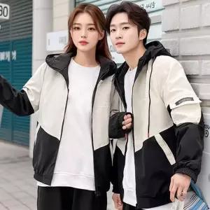 [룽스_65]남자봄자켓 커플 바람막이 투톤 바시티 자켓
