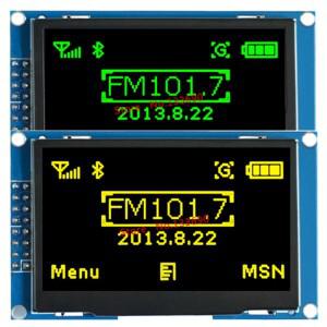 OLED 디스플레이 모듈 녹색 128x64 8Bit-6800 8080 4-SPI 직렬 I2C 인터페이스 16 핀 SSD1309 드라이버 3.3