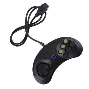 범용 핸들 게임 컨트롤러 클래식 유선 6 버튼 원격제어 SEGA MD2 PC Mac 호환 메가 드라이브 액세서리