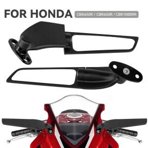 혼다 CBR 650R 650F VFR 400 750 800 VTR1000F 오토바이 미러 수정 된 바람 날개 조정  회전 백미러