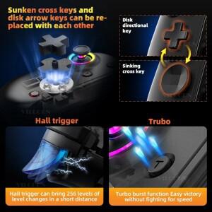 D8프로 모바일 폰 스트레칭 게임 컨트롤러 무선 블루투스 PC 태블릿 스위치/PS3 호환/PS4 호환 듀얼 홀 체