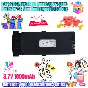 생활 RC소품 3.7V 1800mAh 다른 Q6 Max 드론 배터리 G6 S6 8K RC 쿼드콥터용 충전식 예비 부품
