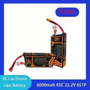 생활 RC소품 RC 자동차/드론 6000mAh 45C 22.2V 6S1P 리포 배터리 원격 조종 장난감 헬리콥터 드론 자동차