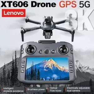 생활 RC소품 레노버 XT606 드론 프로페셔널 8K HD 카메라 5G GPS WIFI FPV 4.5인치 화면 장애물 회피 브러