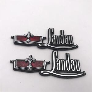 2PCS 새로운 빨간색과 크롬 Landau 배지 자동차 펜더 사이드 트렁크 플라스틱 데칼 이름 플레이트 배지 엠