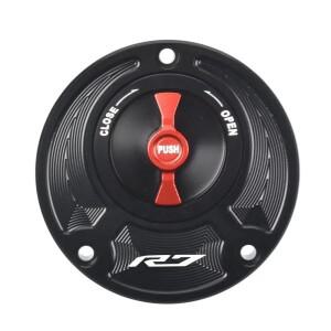 퀵릴리즈 회전 알루미늄 오일 캡 레이싱 연료 가스 탱크 커버, 야마하 YZF R1 R1M R7 R6 R15 R15M R3 용 오
