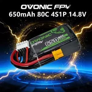 생활 RC소품 Ovonic 650mAh 80C 14.8V 리포 배터리 RC 헬리콥터 쿼드콥터 FPV 레이싱 드론 부품 XT30 플매