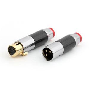 XLR 커넥터 가전 제품, 남성 여성 오디오 잭 플러그, 마이크 스피커 케이블, 블랙 레드 탄소 섬유 쉘, 3 핀