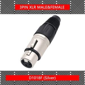 전자 케이블 커넥터 3 핀 XLR 납땜 변환기 블랙 & 실버 스피커 마이크 XLR 플러그, 10pcs