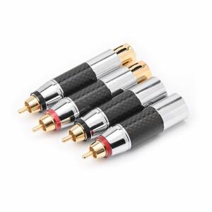 ATaudi호환O XLR to RCA 어댑터 신형 카본 파이버 금도금 하이엔드 밸런스드 케이블 플러그 커넥터 XLR 남