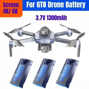 생활 RC소품 3.7V 1300mAh GT8 드론 배터리 스크린용 4K/6K RC 쿼드콥터 예비 액세서리 부품