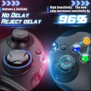 XBOX 호환 호환 360/Slim/PC 콘솔용 GOMBO 게임 컨트롤러 무선/유선 게임패드 그립  드리프트 없는 조이스