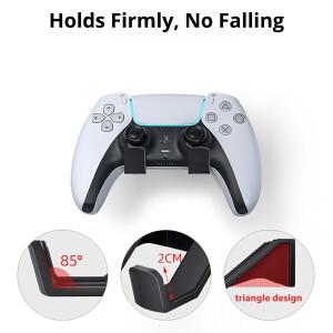 PS5 호환/PS4 호환/XBOX 호환 호환/스위치용 벽걸이 컨트롤러 스탠드 접착식  드릴 장착 게임패드 블랙 브