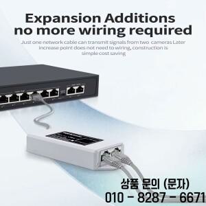NVR IP 카메라용 2 포트 POE 확장기 음성 범위 100 미터 IEEE 802.3af 표준