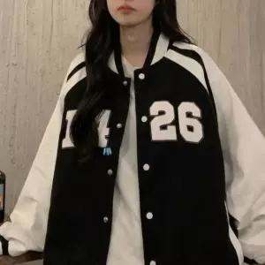 봄신상 여성 레터링 프린팅 바시티 야구점퍼 데일리룩 캐주얼 스타일링