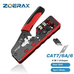 ZoeRax 이더넷 커넥터 압착 도구, 와이어 크림퍼, 교체 블레이드 포함, Cat7 RJ45