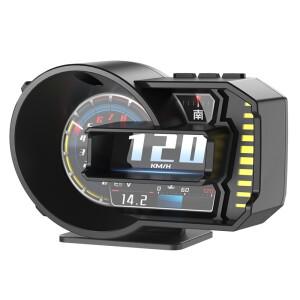 A590 차량 헤드업 디스플레이 HUD 자동 OBD 게이지 GPS LCD 미터 감지기 운전 점수 기록기 추적 모니터