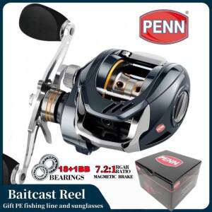 PENN 베이트캐스트 릴, 베어링 181bb, 기어 7:2:1, 제동력 15kg, 스테인레스 스틸 1~9단계 조절 가능