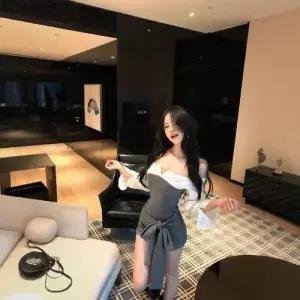 마르소 원피스 치마 가을 페이크 투피스 여성미니스커트 긴팔 일자 스트랩 힙업 UNO3