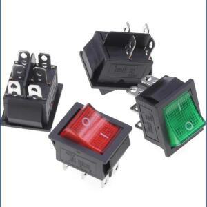 5pcs KCD4 로커 스위치 On Off Led 4 16A 250V 소형 6Pin 빛 2 램프 10A 로켓