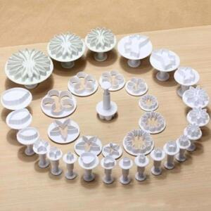 33 피스 플런저 퐁당 커터 케이크 도구 쿠키 금형 비스킷 DIY 공예 3D 베이킹 도구 키트