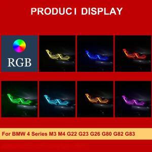 2021-2023 BMW G80 M3 G82 M4 G22 G23 G26 4 시리즈 RGB DRL 멀티컬러 레이저 헤드라이트 주간 주행등 모듈