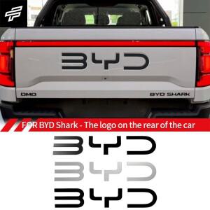 BYD Shark 픽업 후면 엠블럼용 자동차 배지 장식, 매트 블랙/글로스 블랙/글로스 실버, PC Material.2024
