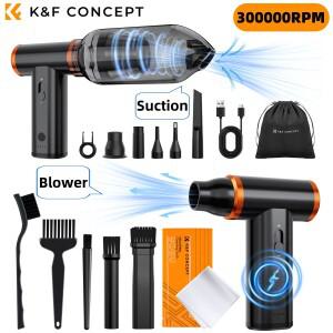 300000RPM 진공 압축 전기 에어 더스터 충전식 2-in-1 블로워 컴퓨터, 노트북 키보드, 자동차, 카메라 청소